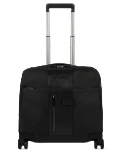 Reisetasche mit Lederbesatz - Schwarz