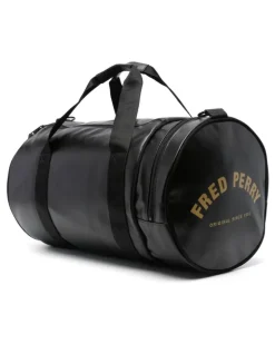 Reisetasche mit Logo-Print - Schwarz