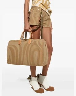 Reisetasche mit Marmo-Print - Braun