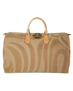 Reisetasche mit Marmo-Print - Braun