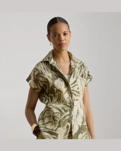 Relaxed-Fit Kurzarmhemd mit Druck Green
