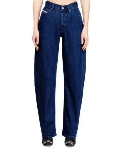 Relaxed Jeans High Waist 1974 D-Ellz,, Knopfverschluss Blau