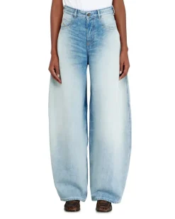 Relaxed Jeans High Waist 1987 D-Khelz, Hellblau, Knopfverschluss