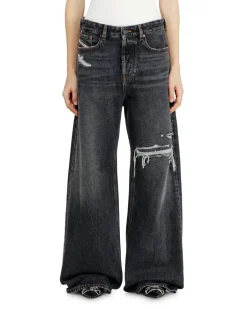 Relaxed Jeans Low Waist 1996 D-Sire, Schwarz/Dunkelgrau, Knopfverschluss