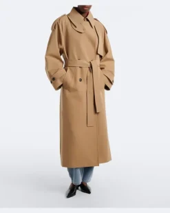 Róhe Mantel aus einem Baumwollgemisch Beige