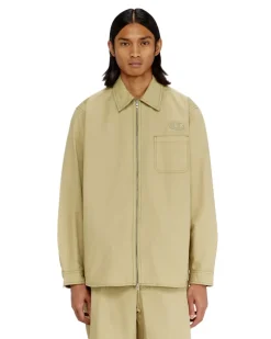 Ripstop-Hemd mit Reißverschluss - Hemden - Herren - Beige