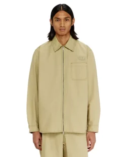 Ripstop-Hemd mit Reißverschluss - Hemden - Herren - Beige