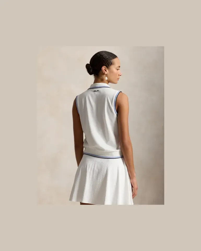 Ärmelloses Polo White