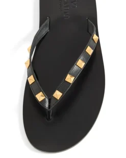 Rockstud Flip-Flops aus Ziegenleder - Schwarz rockstud