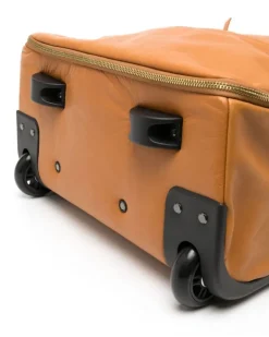 Rollkoffer aus Leder - Braun
