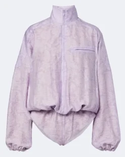 Romper Light Leak aus Jacquard Violett