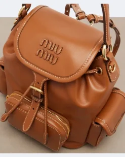 Rucksack aus Leder Braun