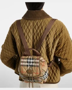 Rucksack Burberry Check Mini Beige