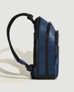 Rucksack Groß mit 3 Fächern aus Extreme Leder - Tintenblau - Leder - MB221134 - Rucksäcke