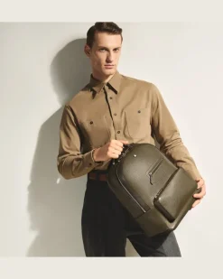 Rucksack Montblanc Companion - Khaki - Leder - MB220194 - Rucksäcke