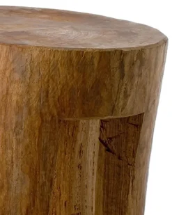 Runder Hocker aus Holz - Braun