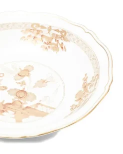 Runde Servierschale mit Blumenprint (34,8cm) - Weiß