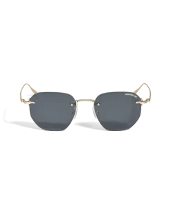 Runde Sonnenbrille mit goldfarbenem Metallrahmen - - Metall - MB135572 - Sonnenbrillen