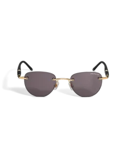 Runde Sonnenbrille mit goldfarbener Metallfassung - MB136910 - Sonnenbrillen