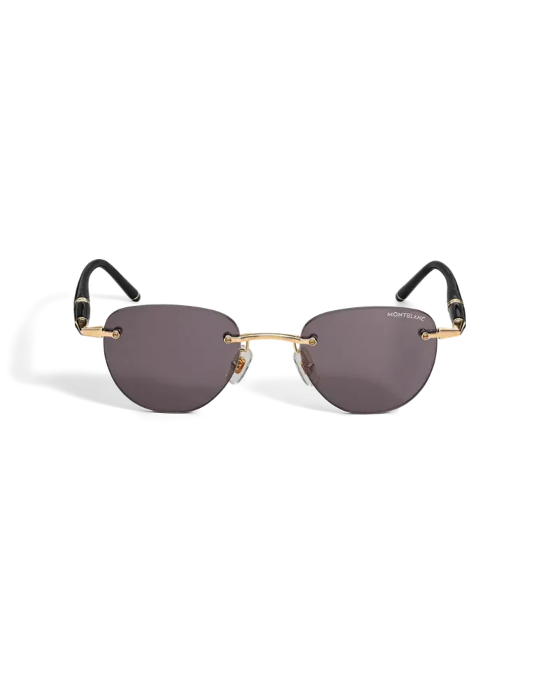 Runde Sonnenbrille mit goldfarbener Metallfassung - MB136910 - Sonnenbrillen