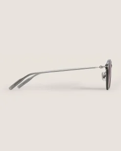 Runde Sonnenbrille mit grauem Spritzgussrahmen - - Eingespritzt - MB134458 - Sonnenbrillen