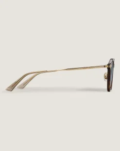 Runde Sonnenbrille mit Havana-Acetatrahmen - Havanna - Kunststoff - MB134461 - Sonnenbrillen