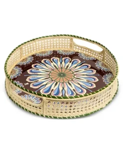 Runde Tischsets mit Print (2er-Set) - Braun