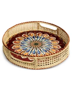 Runde Tischsets mit Print (2er-Set) - Rot