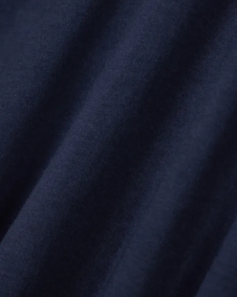 Rundhals-Langarmshirt aus Pima-Baumwolljersey Essential Marineblau