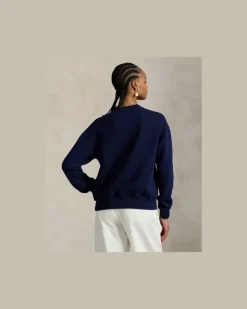 Rundhals-Sweatshirt aus Fleece Blue