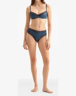 Rêveur Tanga mit Spitzenbesatz - Blau