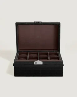 Sammler-Box für Uhren aus Leder mit Krokoprägung - Schwarz - Papier - MB135998 - Sammlerboxen