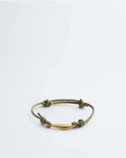 Sardine Armband aus Leder-Grün - Damen