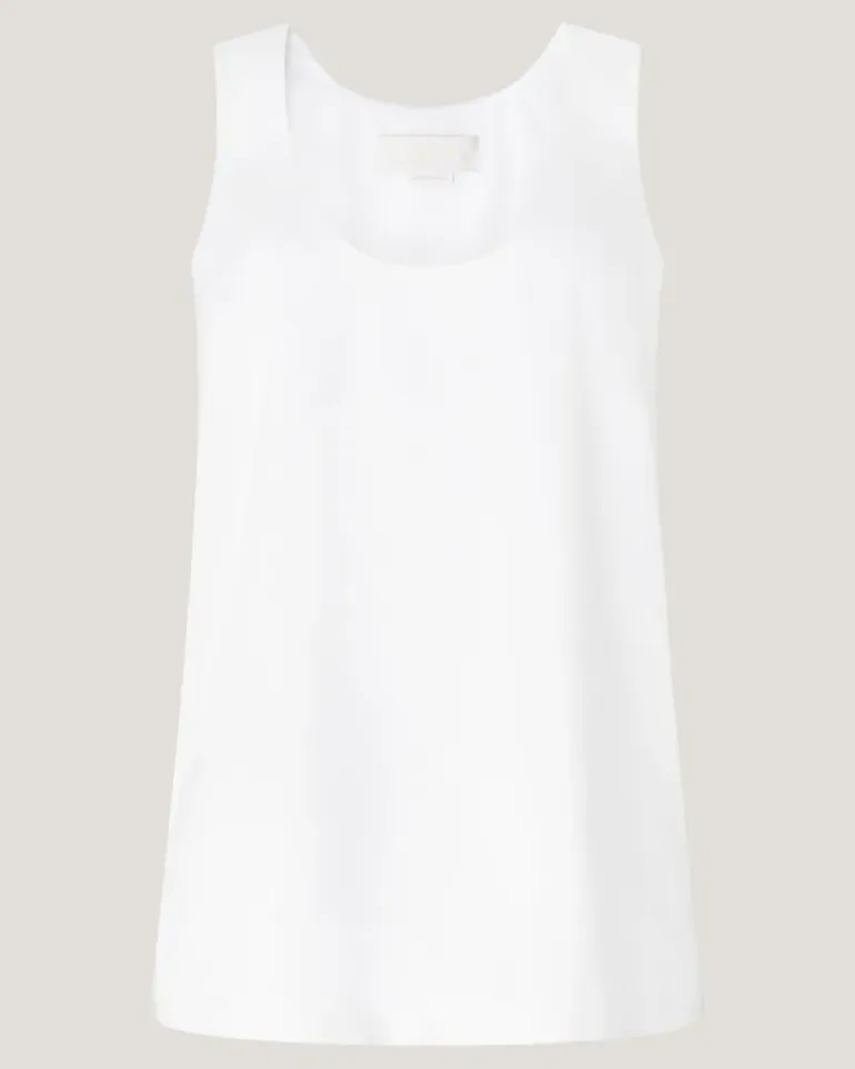 Satin Tank Top White