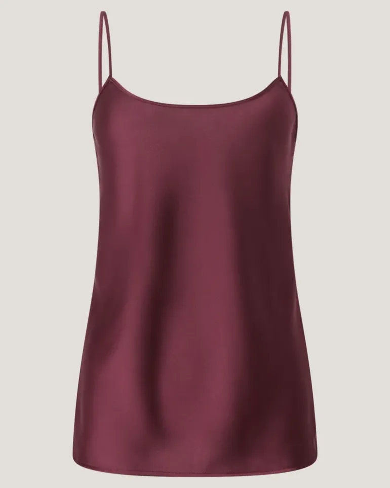 Satin top with thin straps Purple
