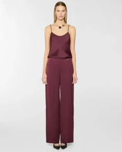 Satin top with thin straps Purple