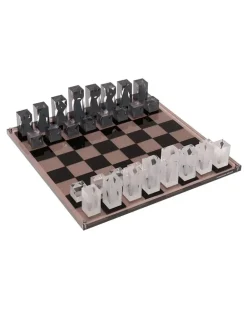 Schachspiel mit transparenten Figuren - Schwarz