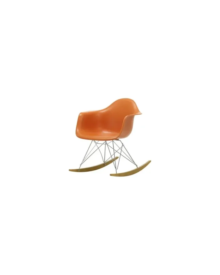 Schaukelstuhl Eames Plastic - Orange - Massivahorn - Designer Charles & Ray Eames