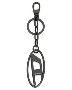Schlüsselanhänger aus Metall mit Logo-Plakette - Charms und Schlüsselanhänger - Unisex - Schwarz