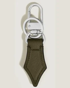 Schlüsselanhänger mit Federdetail aus Sartorial Leder - Khaki - Leder - MB221326 - Schlüsselringe & Schlüsseletuis