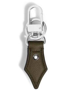 Schlüsselanhänger mit Federdetail aus Sartorial Leder - Khaki - Leder - MB221326 - Schlüsselringe & Schlüsseletuis