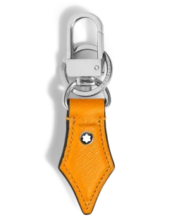 Schlüsselanhänger mit Federdetail aus Sartorial Leder - Safranorange - Leder - MB221512 - Schlüsselringe & Schlüsseletuis