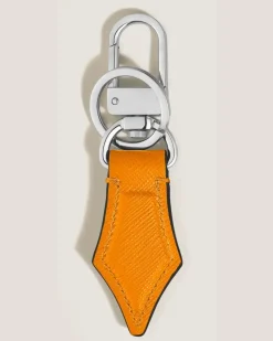 Schlüsselanhänger mit Federdetail aus Sartorial Leder - Safranorange - Leder - MB221512 - Schlüsselringe & Schlüsseletuis