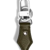 Schlüsselanhänger mit Federdetail aus Grain Leder - Khaki - Leder - MB220458 - Schlüsselringe & Schlüsseletuis