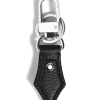 Schlüsselanhänger mit Federdetail aus Grain Leder - Schwarz - Leder - MB220457 - Schlüsselringe & Schlüsseletuis