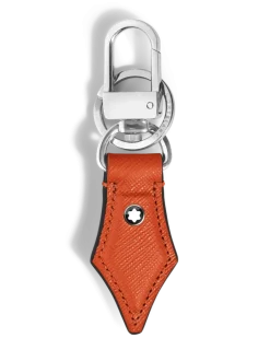 Schlüsselanhänger mit Federdetail aus Sartorial Leder - Mandarine - Leder - MB221510 - Schlüsselringe & Schlüsseletuis