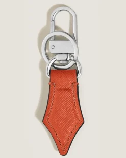 Schlüsselanhänger mit Federdetail aus Sartorial Leder - Mandarine - Leder - MB221510 - Schlüsselringe & Schlüsseletuis