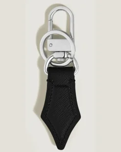 Schlüsselanhänger mit Federdetail aus Sartorial Leder - Schwarz - Leder - MB220357 - Schlüsselringe & Schlüsseletuis