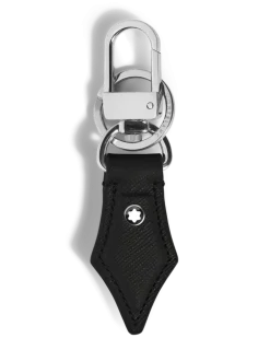 Schlüsselanhänger mit Federdetail aus Sartorial Leder - Schwarz - Leder - MB220357 - Schlüsselringe & Schlüsseletuis