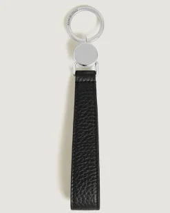Schlüsselanhänger mit Schlaufe aus Grain Leder - Schwarz - Leder - MB221855 - Schlüsselringe & Schlüsseletuis